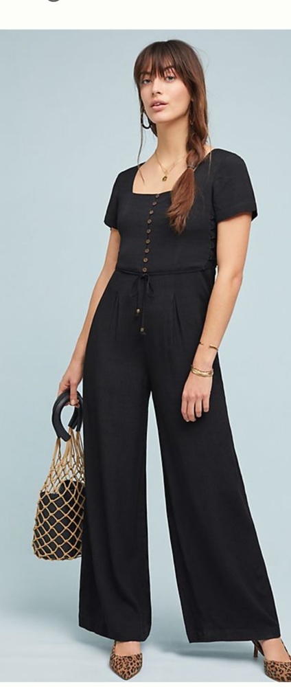 Anthropologie Maeve black jumpsuit size 6